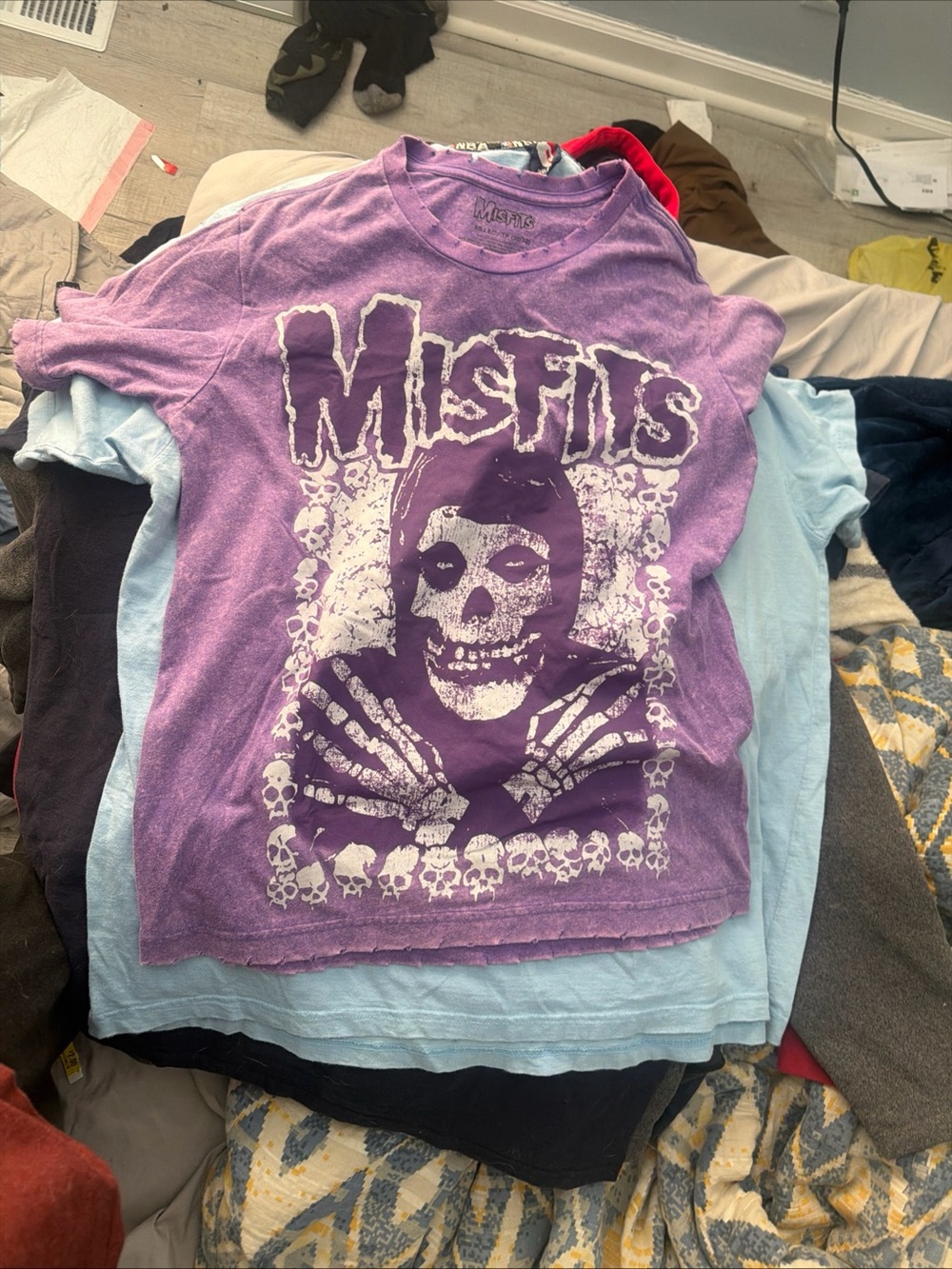 Misfits Purple Graphic Band Tee